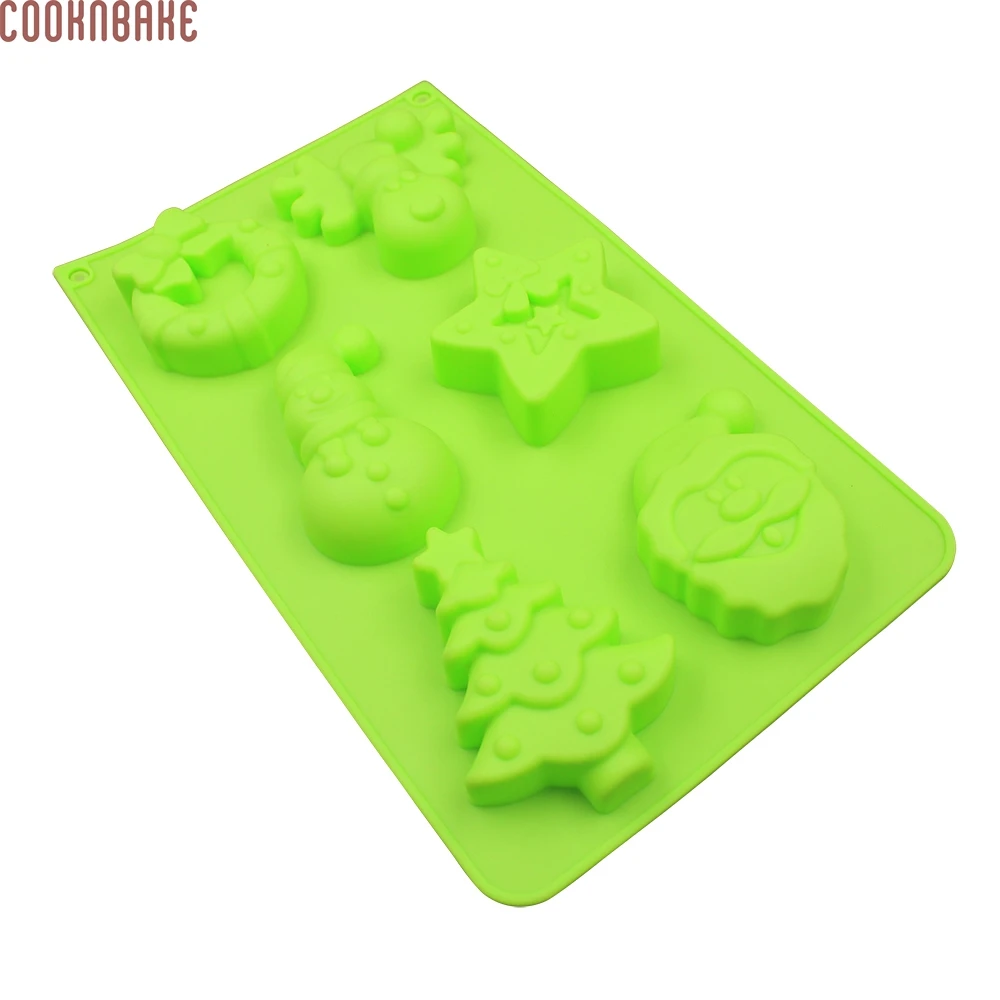 COOKNBAKE Рождественская силиконовая форма для выпечки тортов 6 ячеек конфет и