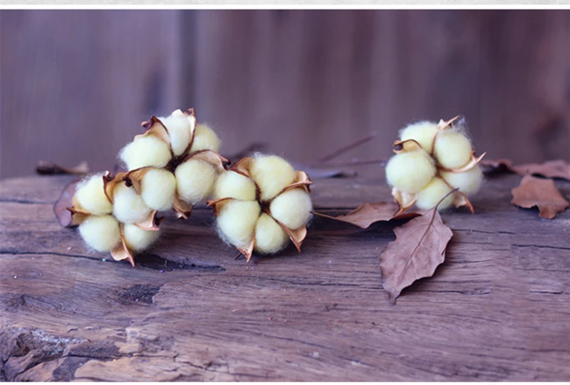 JAROWN Artificial Colorful Cotton Flower Branch Home Furnishings Flower Arrangement Art Wedding Decor Cotton Dried Flowers (13)