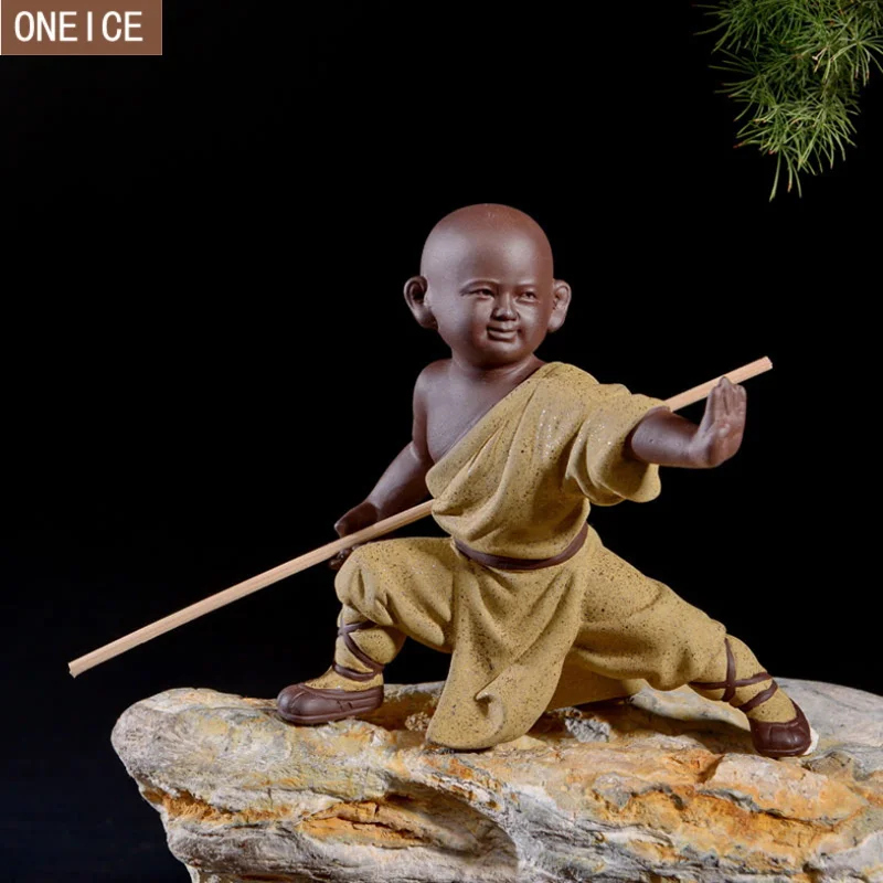 Маленький Монах Скульптура Статуя Керамическая украшение дома ремесла китайский стиль чайный набор скульптура Будды статуя Лучший подарок
