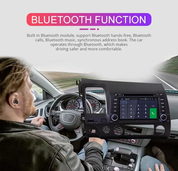 Flash Deal Besina Android 9.0 Car DVD Player For HONDA CIVIC 2006-2008 2009 2010 2011 Multimedia GPS Navigation Stereo 2 Din Car Radio WIFI 9