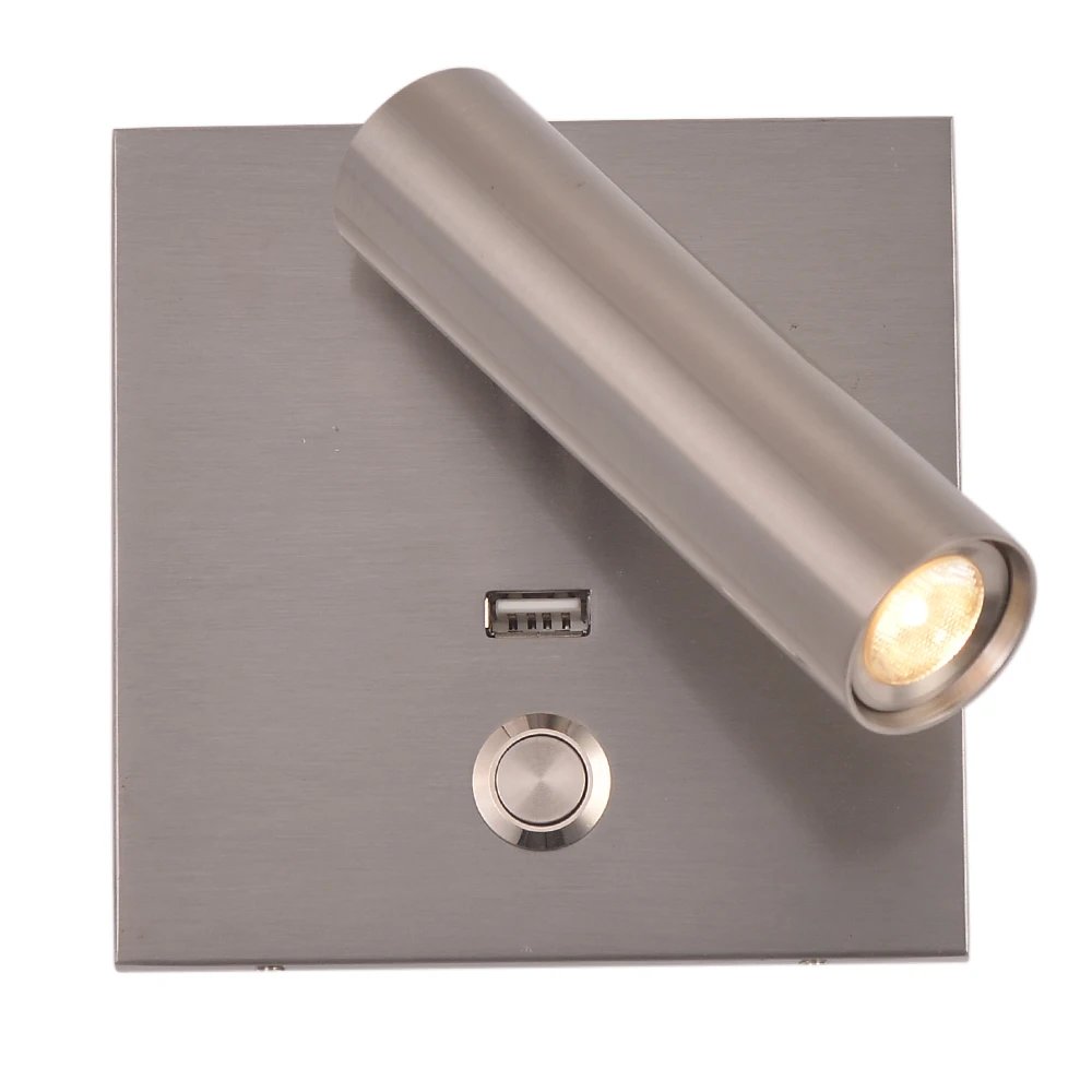 

ZEROUNO LED Book Light 5V 2.1A USB Charger Wall Sconce Reading Lamp Headboard Lights AC 220V 2W 120Lm 2700K Warm White Lamparas