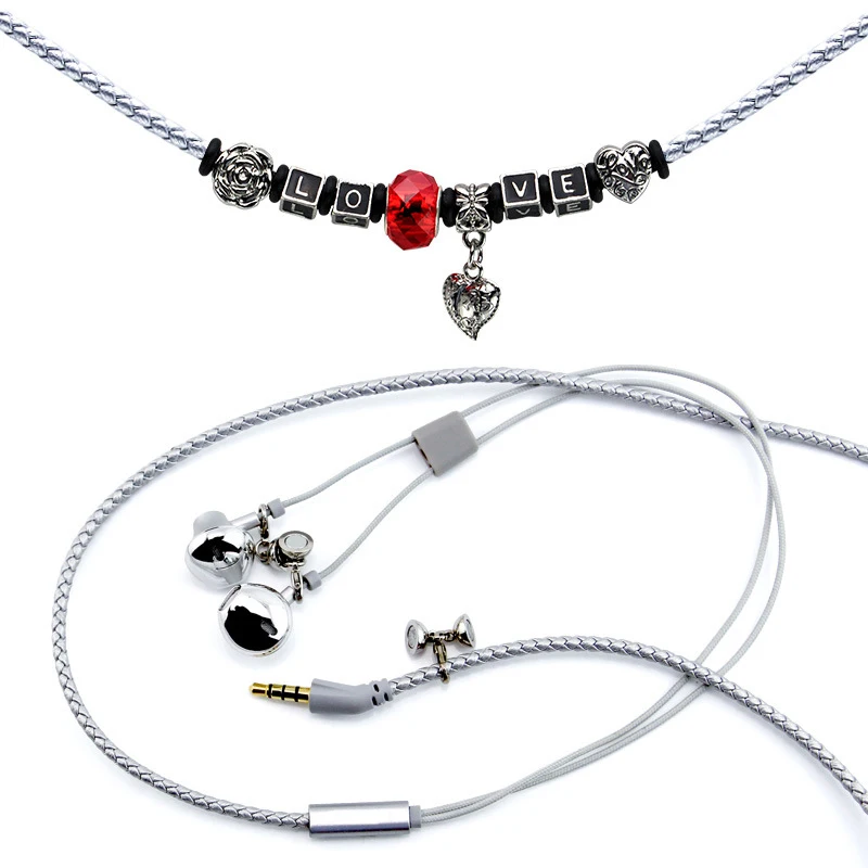 Оригинальные модные наушники капельки Pandora с узором в виде сердца и башни