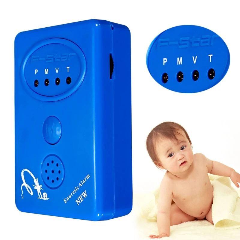 

2018 Blue Adult Baby Bedwetting Enuresis Urine Bed Wetting Alarm +Sensor With Clamp Baby Kids Child Gifts