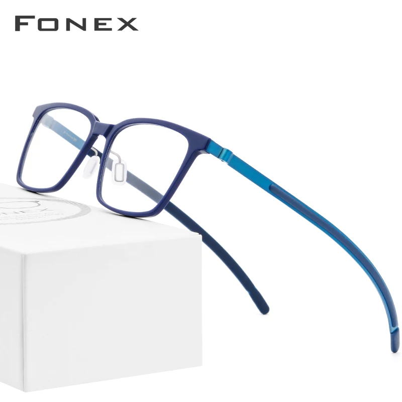 Cena B czysta tytanowa ramka do okularów mężczyźni octan nowy wysokiej jakości plac krótkowzroczność okulary korekcyjne optyczne bezśrubowe okulary 9106