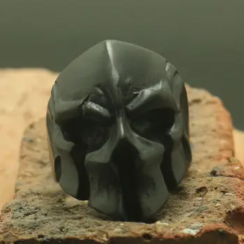 

Men Boy 316L Stainless Steel Cool Evil Demon Black Skull Newest Ring
