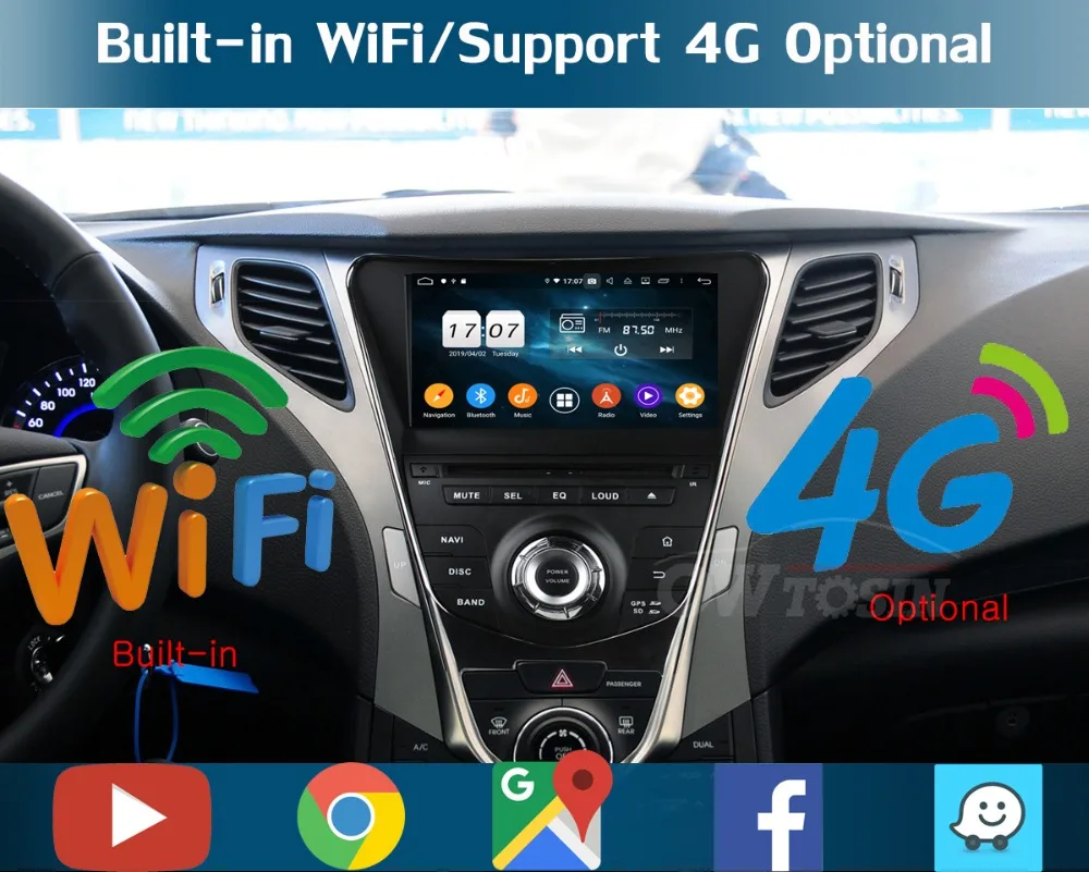 " ips 1920*1080 8 ядерный 4G+ 64G rom Android 9,0 автомобильный dvd-плеер для hyundai AZERA Grandeur HG I55 2011 2012 DSP радио gps Parrot BT