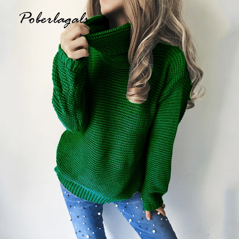

Autumn Long Sleeve Sweater And Pullover Women Casual Looseturtleneck Knitwear Warm Sweater Winter Cable Knitted Plus Size Tops