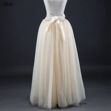 Aohaolee Мода 7 Слои длинное 100 см пышные фатиновые Юбки для женщин Для женщин пачка Юбки для женщин одежда Винтаж Лолита Нижняя юбка Falda Mujer saias