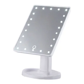 

Decoration Mirror USB Makeup Mirror with Hair Comb LED Touch Screen Makeup Mirror Vanity with 22 LED Lights 360 Degree Rotation