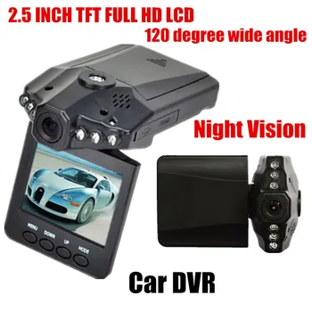 

HOT New Arrival 120 degree wide angle 2.5 inch HD LCD 6 LED Car DVR Video registrator Full HD Car camera recorder co0mcorder