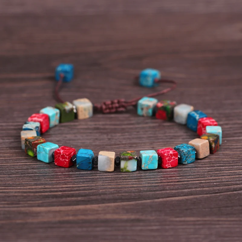 

Colorful Emperor Stone Bracelet Yoga Chakra Bracelets Healing Bracelet Men Jewelry Pulseira Masculina Drop Shipping