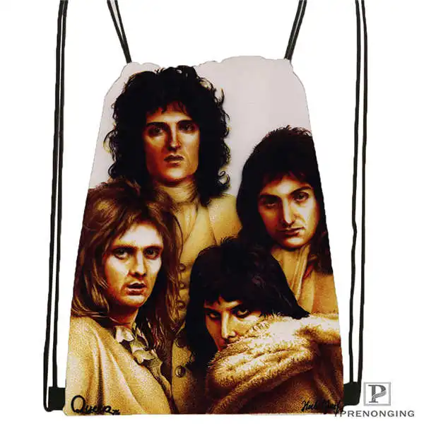 Custom Queen Band 01 Drawstring Backpack Bag Cute Daypack Kids Satchel Black Back 31x40cm 180611 01