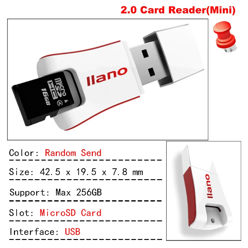 Мини USB 2,0 кардридер для Micro SD карты TF адаптер Plug and Play выбрать из для планшетных ПК