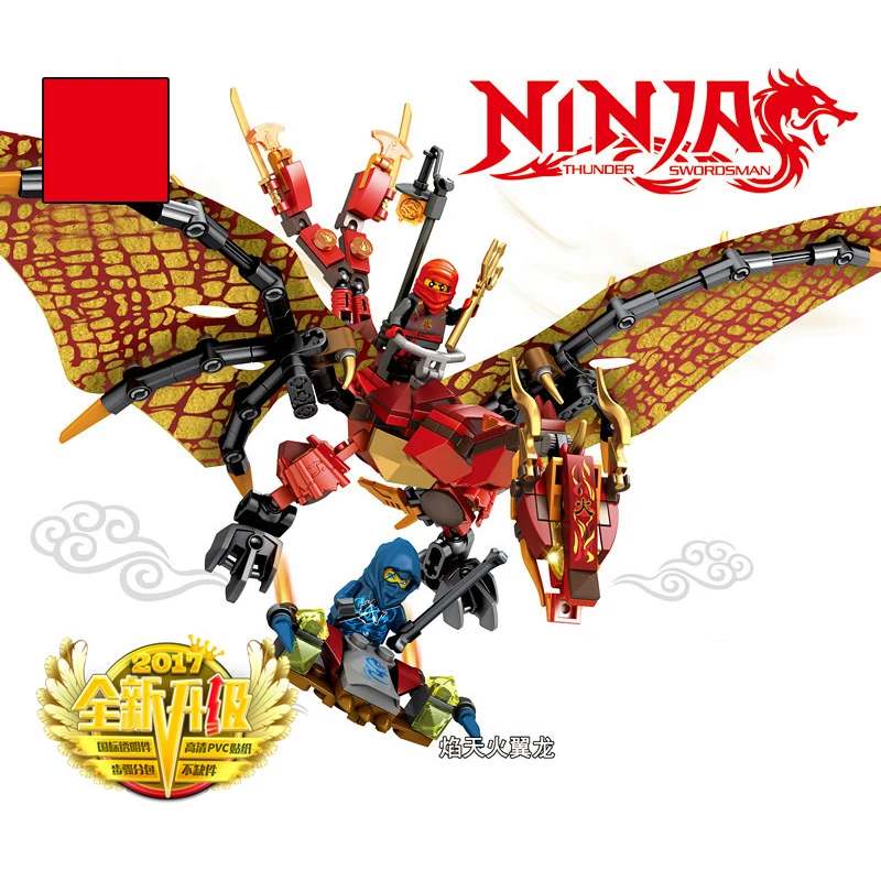 

2019 New Flying Dragon Ninja movie Building Blocks Mini Bricks Figures Educational Toys For Children Boys