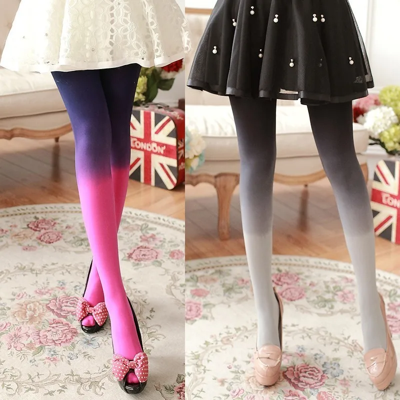 

Woman Sexy Velvet Pantyhose Upgrade Version Opaque Gradient Candy Color Tights 120D Stockings Harajuku Female Pants Nylon Lady