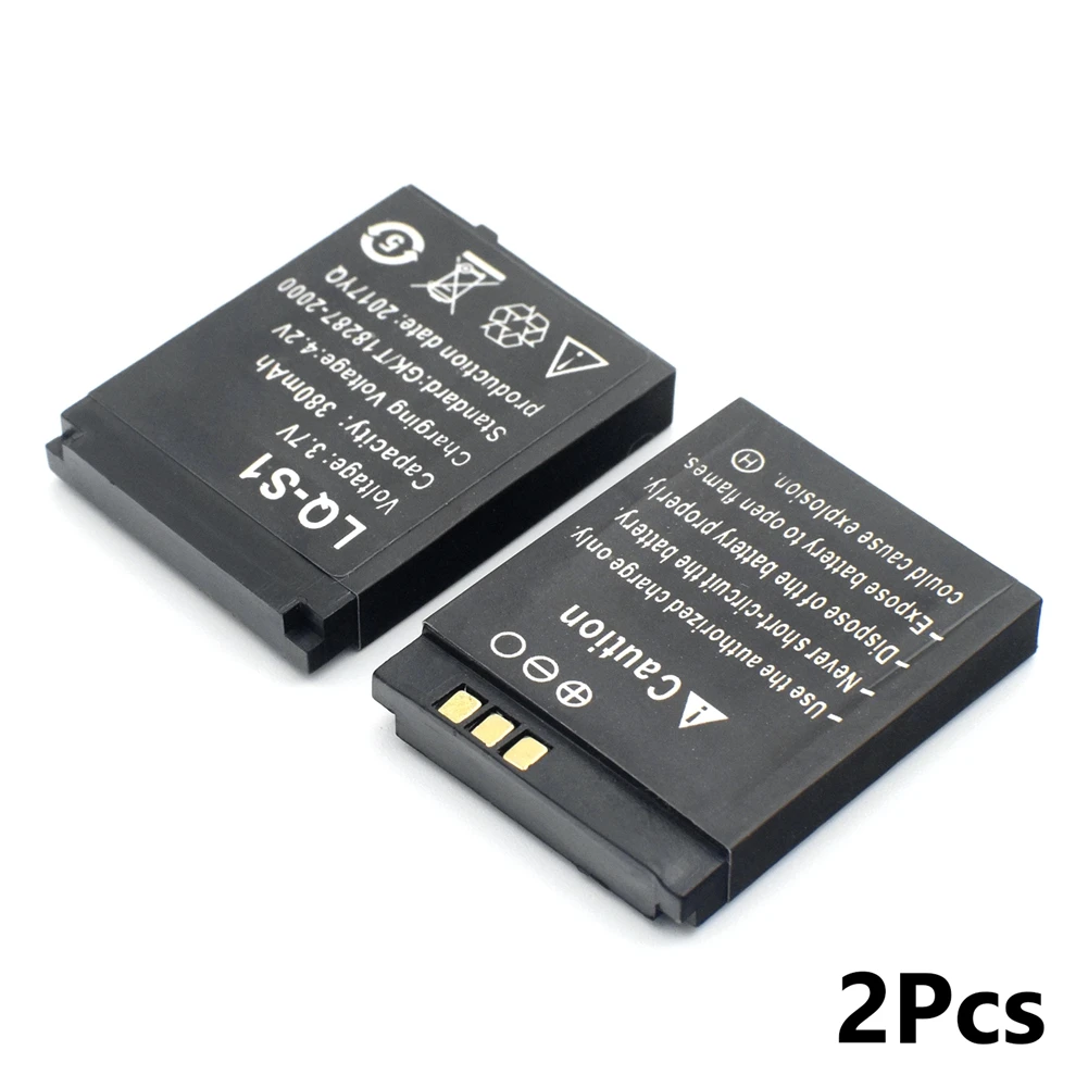 2pcs/lot 3.7V 380mAh Rechargeable Battery For Smart Watch