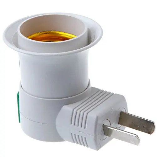 Штепсельная вилка США к E27 светодиодный светильник лампа адаптер гнездо держатель с выключателем белый