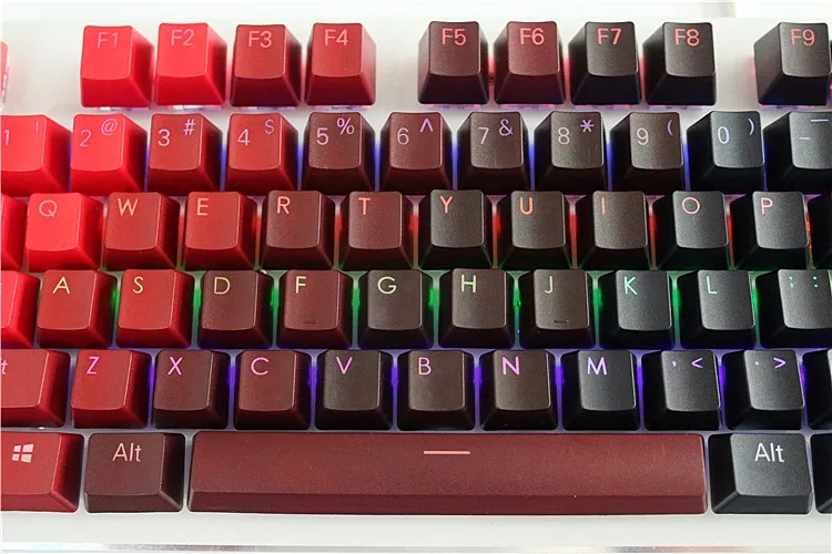 MP 104 ключи утолщение PBT двойной выстрел подсветка красный градиент Keycap OEM профиль для проводной USB механическая клавиатура