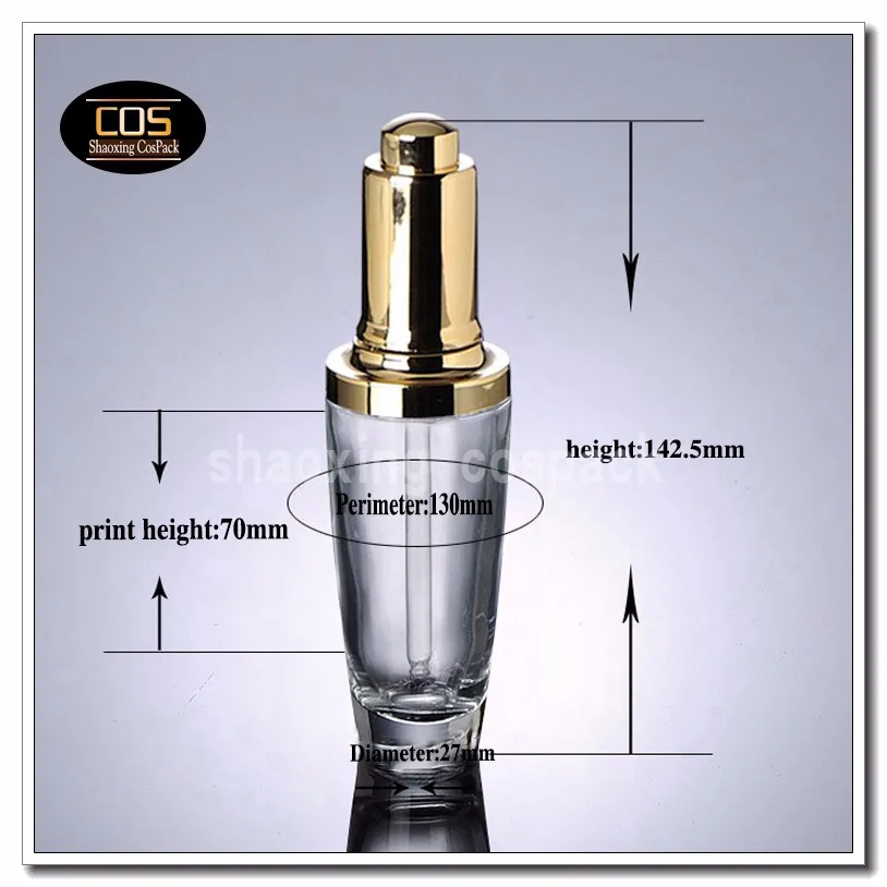 Fabricantes de Frascos Garrafas com Tampa de Ouro Conta-gotas de Vidro com Tampa de Ouro ml e Líquidos Lass Gclear Conta-gotas Frascos 50 ml 3 High Quality Beleza e saúde