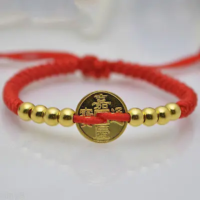 

NEW ARRIVAL Solid Pure 999 24K Yellow Gold Coin Beads Knitted Bracelet 1.5-2g
