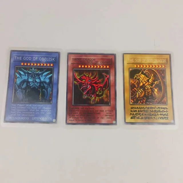 YU GI OH Золотая карта металлическая карта местный английский TCG LC01 три магический Бог VOL Edition коллекция карта детские игрушки подарки - Цвет: Темный хаки