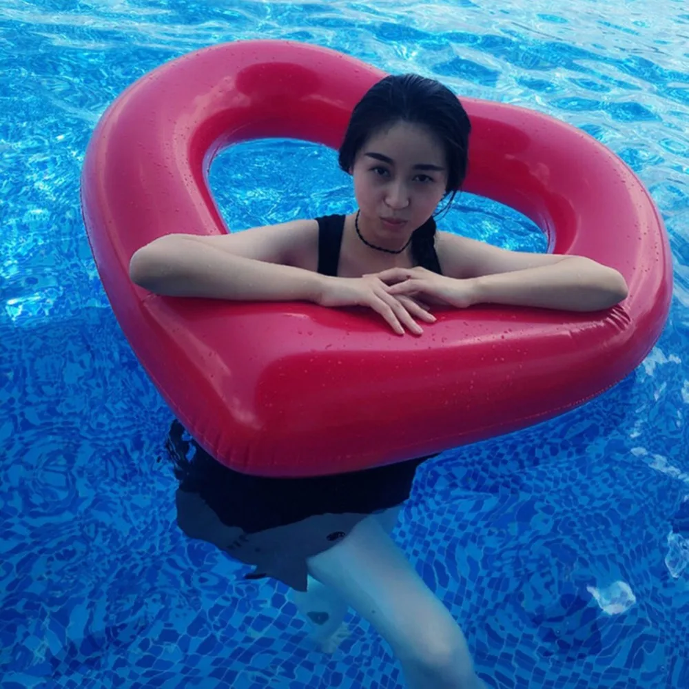 

Adult Children Inflatable Swim Ring Heart Shape Loungers Tube Float Water Party Toy for Pool