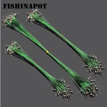 10 pçs/lote linha de fio de pesca anti-mordida trela isca fishhook linha traço fio líder giro de rolamento de aço inoxidável giros 2 cores