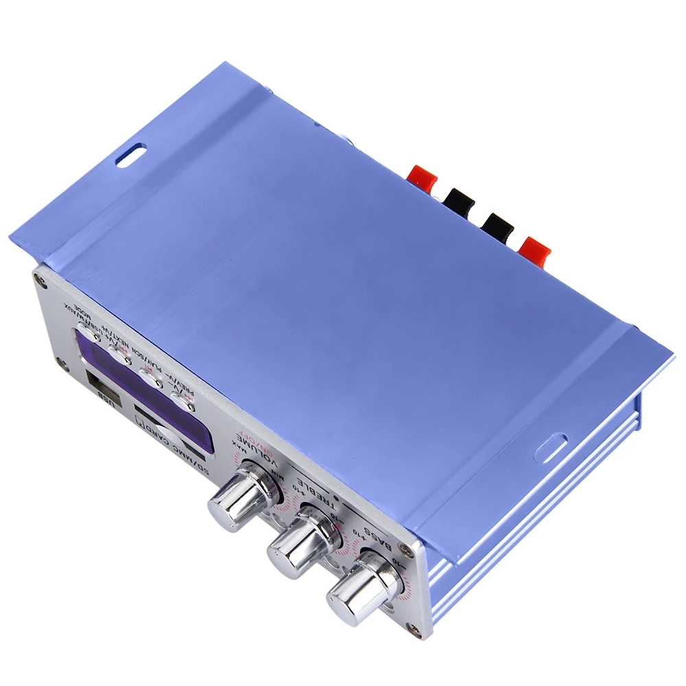 HY 502 USB FM аудио стерео усилитель радио MP3 Динамик светодио дный Hi Fi 2 канальный