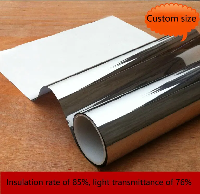 Длина 200 см серебряная изоляционная оконная пленка наклейки отражающая солнце одностороннее Зеркало Цвет для домашнего и офисного декора