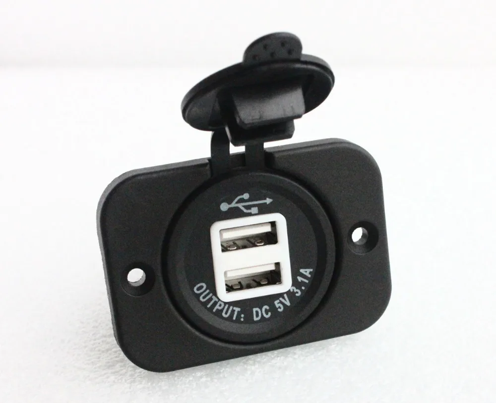 Зарядное устройство с 2 USB-портами и синей светодиодной подсветкой 6-30 в |