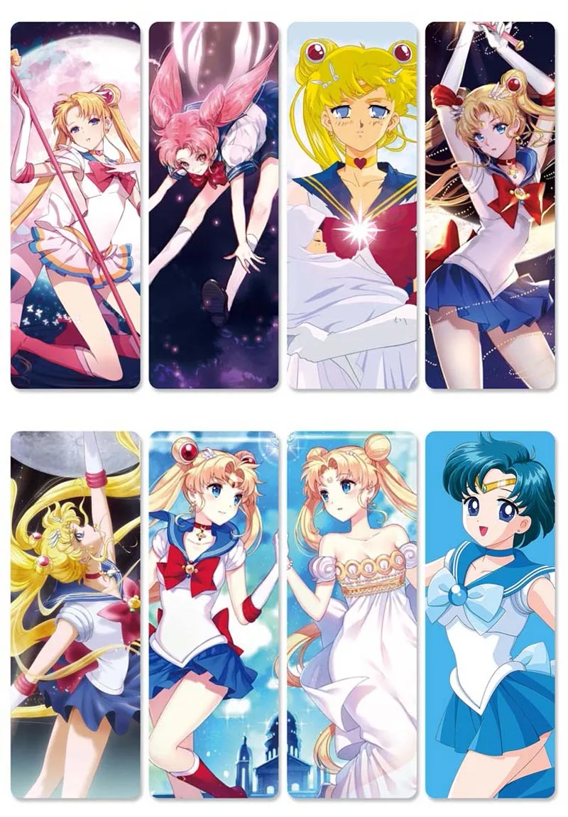 8 шт./компл. ACG Sailor Moon Аниме закладки из полихлорвинила для подарочной сумки 3D красочной печати с Сейлор Мун/Меркурий/луна