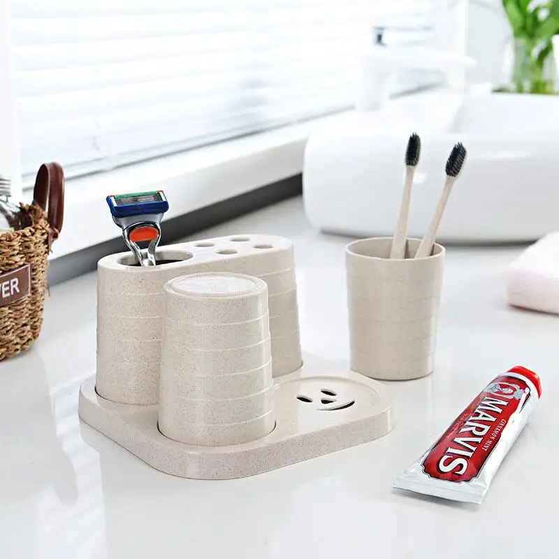Коробка для зубных щеток, чашка для хранения в ванной комнате, две съемные стоматологические приборы, коробка для зубных щеток, креативные принадлежности для ванной комнаты