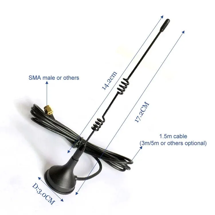 433 МГц Антенна 7dbi модуль Магнитная Антенна RG174 кабель 1. 5 м питатель SMA разъем 433 МГц 1 шт