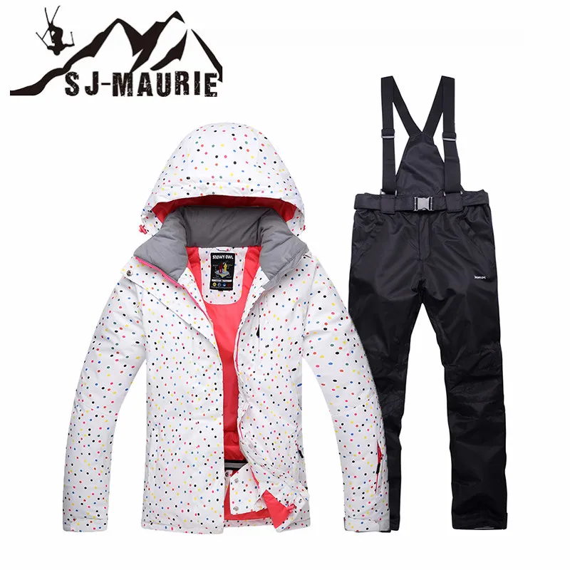 7 ألوان النساء للماء الحرارية سترات للتزلج + على الجليد السراويل الإناث في الهواء الطلق التزلج على الجليد دعوى الشتاء بدلة تزلج