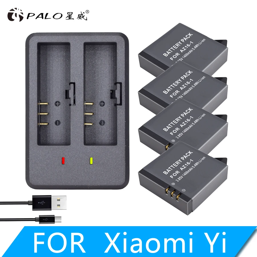 Оригинальный аккумулятор для Xiaomi YI lite 4K + двойное зарядное устройство USB со
