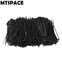 MTSPACE 1000 sztuk zestaw 100mm X 3mm samoblokujący czarny nylon drut kabel Zip krawaty opaski zapięcie na ROHS certyfikowany sieci znacznik kablowy tanie i dobre opinie Samoblokujące się Ties