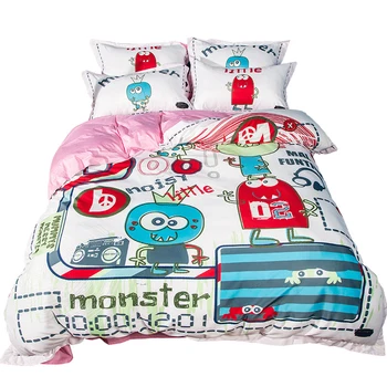 

Home Textile Cartoon Robot Bedding Set Dog Printing 100% Cotton Children Boy Bed Linen Duvet Cover Set Queen Single 4 PCS