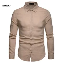 Новая льняная рубашка мужская Свободная большого размера однобортная однотонная деловая рубашка модная повседневная одежда Camisa Masculina