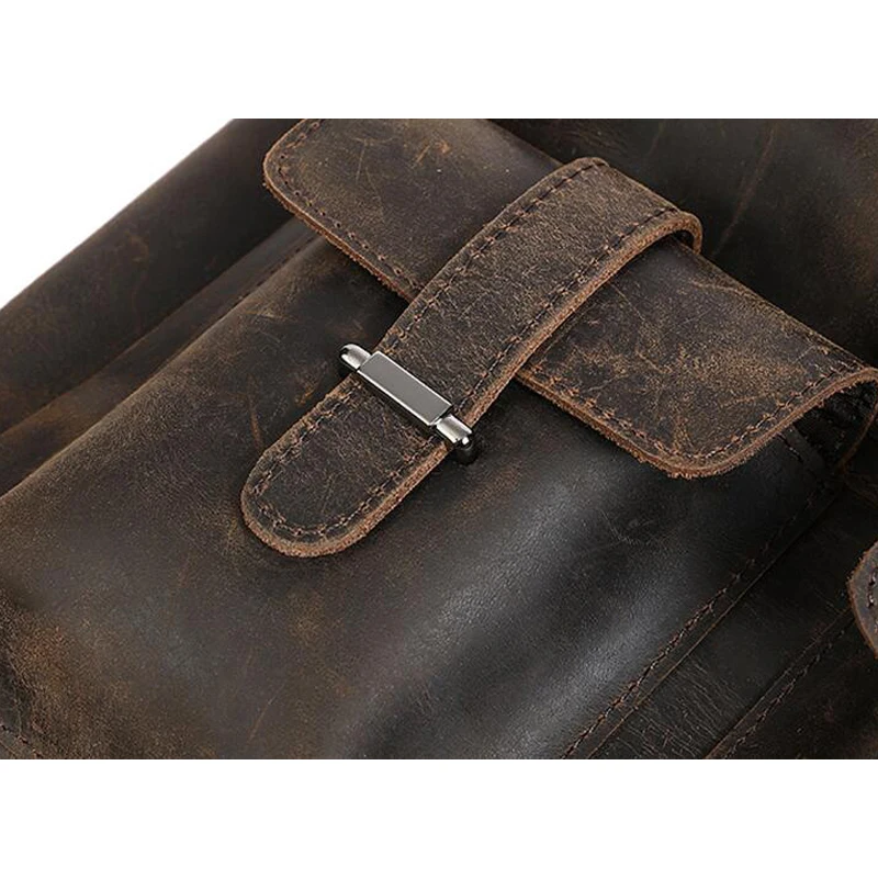 Мужские рюкзаки ручной работы из натуральной кожи, винтажный рюкзак для ноутбука, высококачественные кожаные деловые рюкзаки
