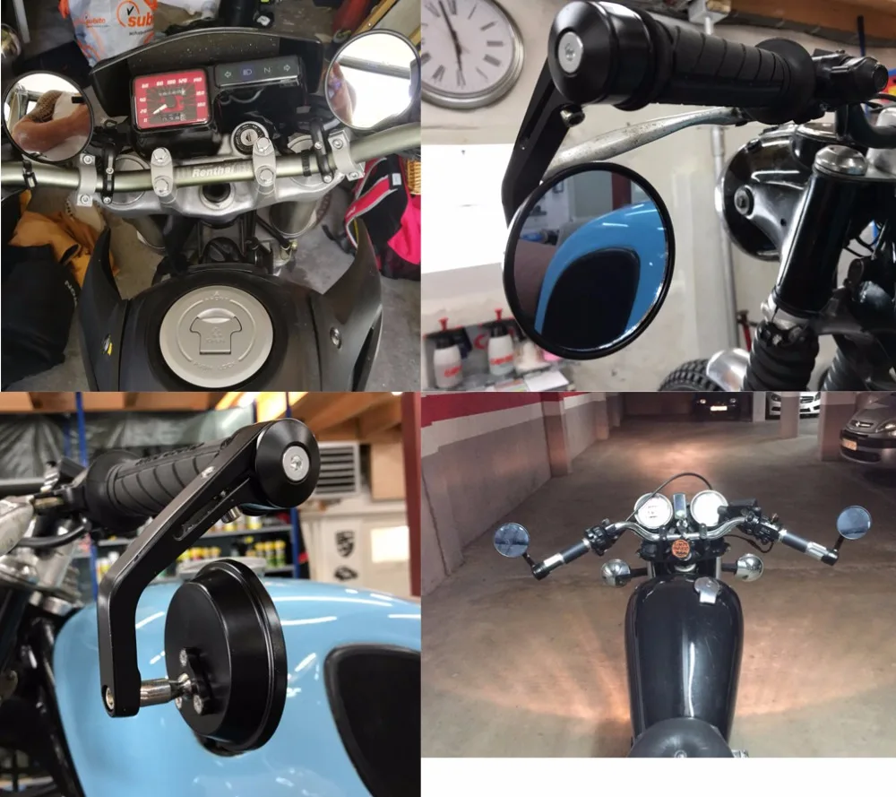 Универсальные наконечники руля зеркальные Руля Мотоцикла для Yamaha Honda Suzuki Ducati