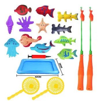 

18 Pcs Baby Educational Bath Toy Fishing Game Set Cognition Water Magnetic Toys Set Kids Gifts