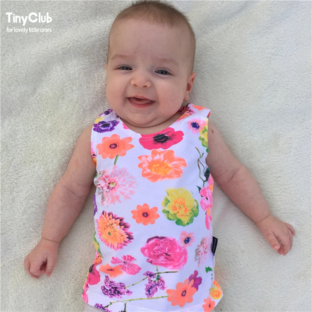 Summer Baby Tank Top Floral Sleeveless Tees Summer Newborn Kids T shirt