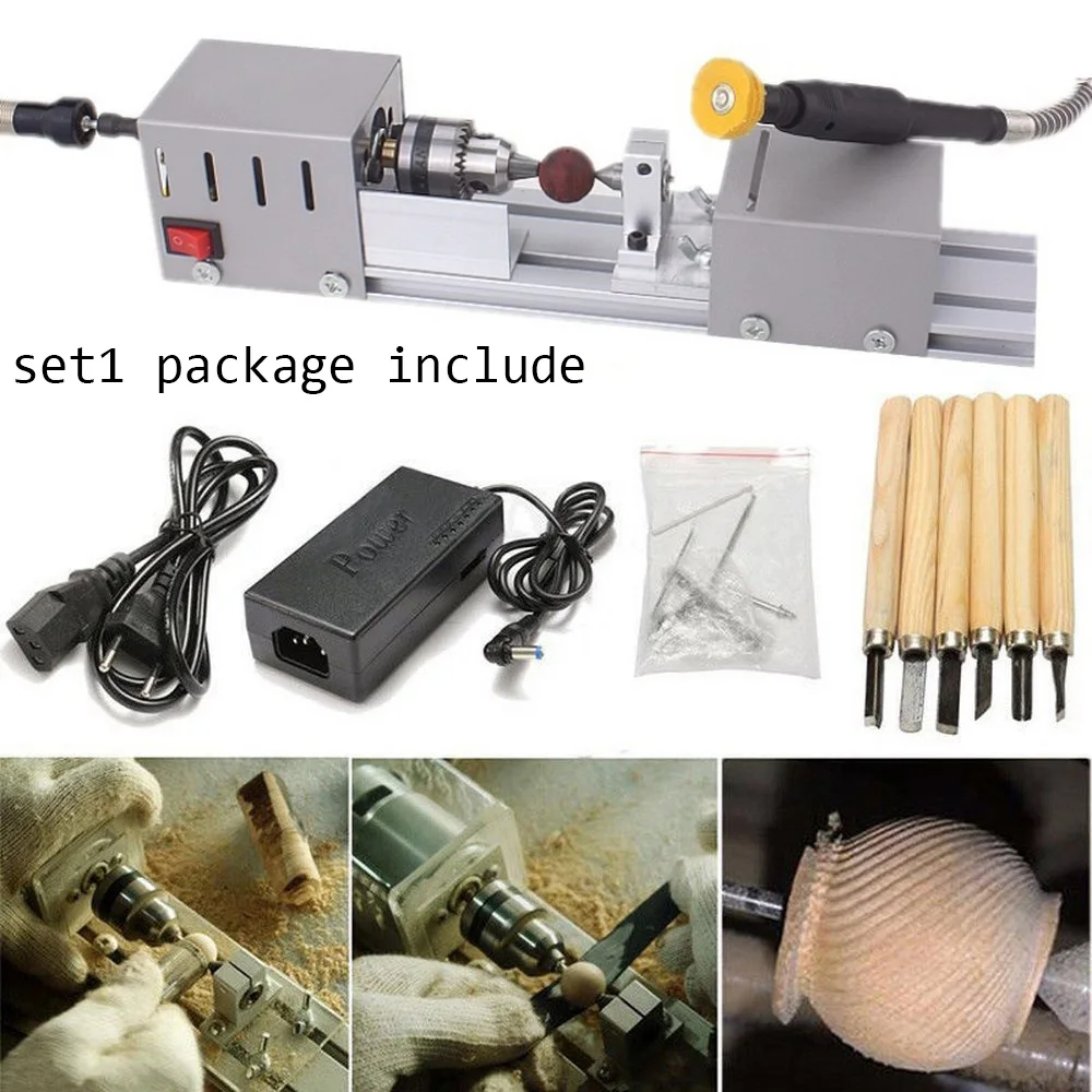 

Mini Lathe Beads Polisher Machine Woodwork DIY Lathe Standard Set Grinding Polishing Beads Drill Rotary For Table Woodworking