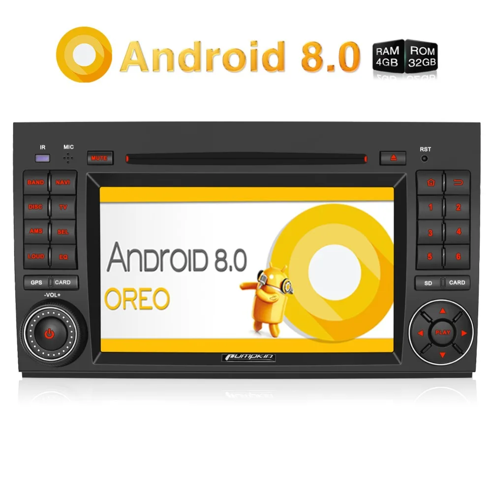 Pumpkin 2 Din7'ɺndroid 8 0 автомобильный стерео Восьмиядерный gps-навигатор 4 Гб RAM Wifi 4G