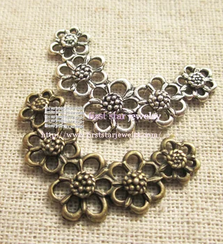 

33*19mm silver/bronze plated flower filgree connector for decoration hair clip