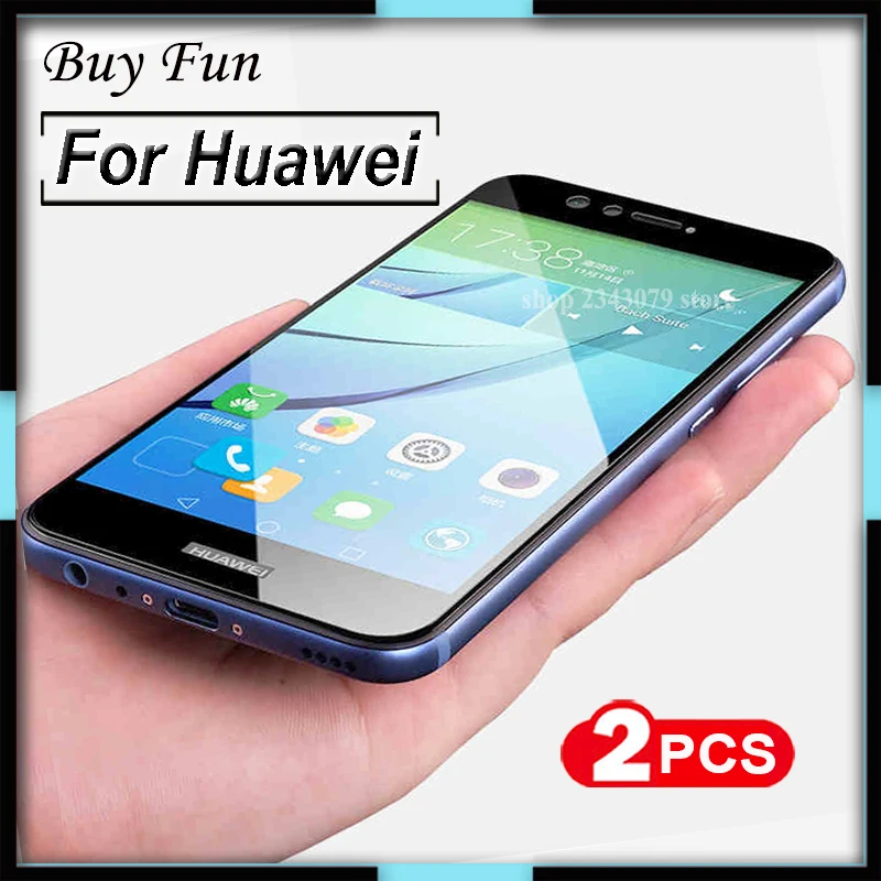 

2PCS Full Cover Screen Protector For Huawei Nova 2 Honor P10 P9 8 Lite 6C 6X Nova Plus Tempered Glass Protective Films Case