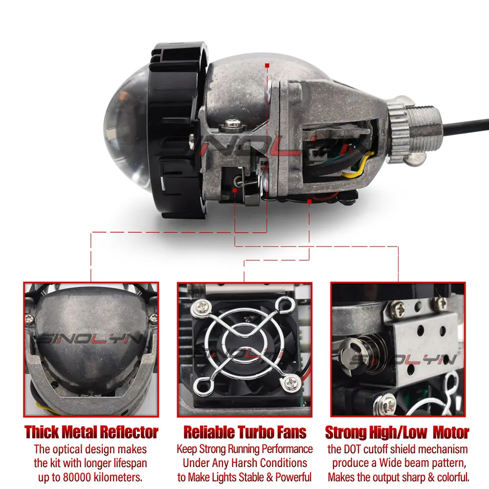 Sinolon фары линзы Би-светодиодный объектив ангельские глазки 3,0 проектор H7 H4 H1 HB3 HB4 автомобильный комплект для автомобильных фар аксессуары тюнинг