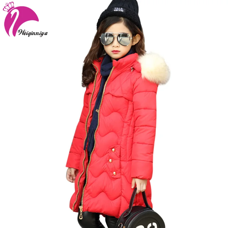 

Winter Coat For Girls Children Fur Hooded Long Sleeves Letter Print Warm Kids Clothes Outwear Zipper Jacket Clothing
