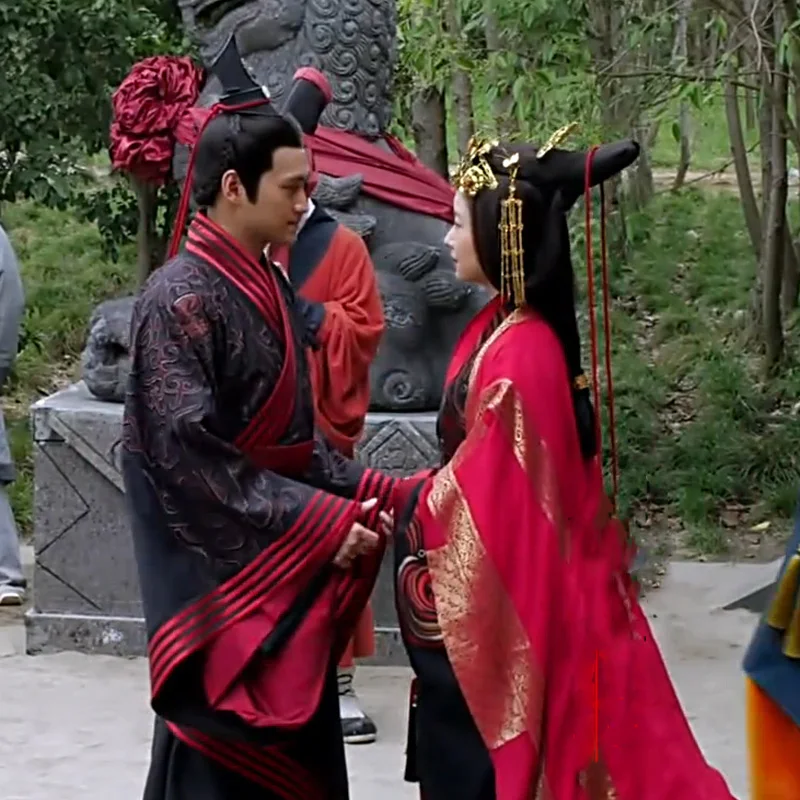 Древний китайский традиционный свадебный костюм ханьфу для пары для нового ТВ Игры Xiu Li Jiang Shan-Chang Ge Xing