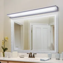 Современный короткий Водонепроницаемый светодиодный светильник-зеркало антимистический зеркальный шкаф для ванной комнаты настенный светильник из нержавеющей стали